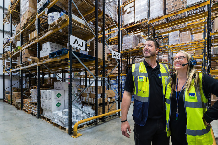 Team at work in a Bunzl Warehouse
